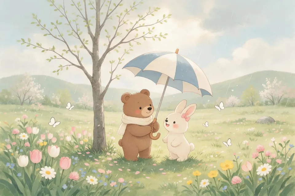 小熊和兔子绘本 · Seedream 5.0 Pro 生成
